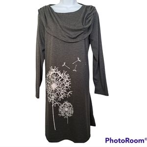 Draped Neck Shift Dress Size M